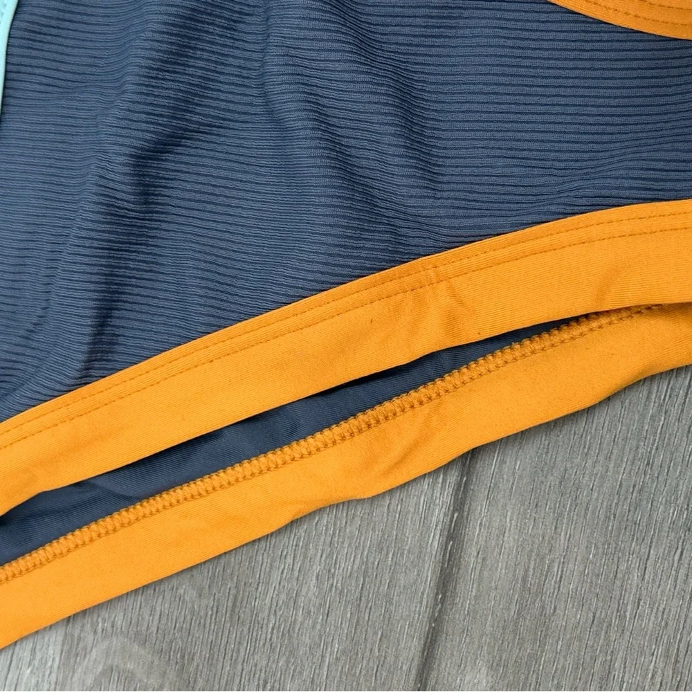 L*space VACAY BOTTOM‎ CLASSIC Ribbed Bikini Swim Size xl Womens Blue Orange NWT
